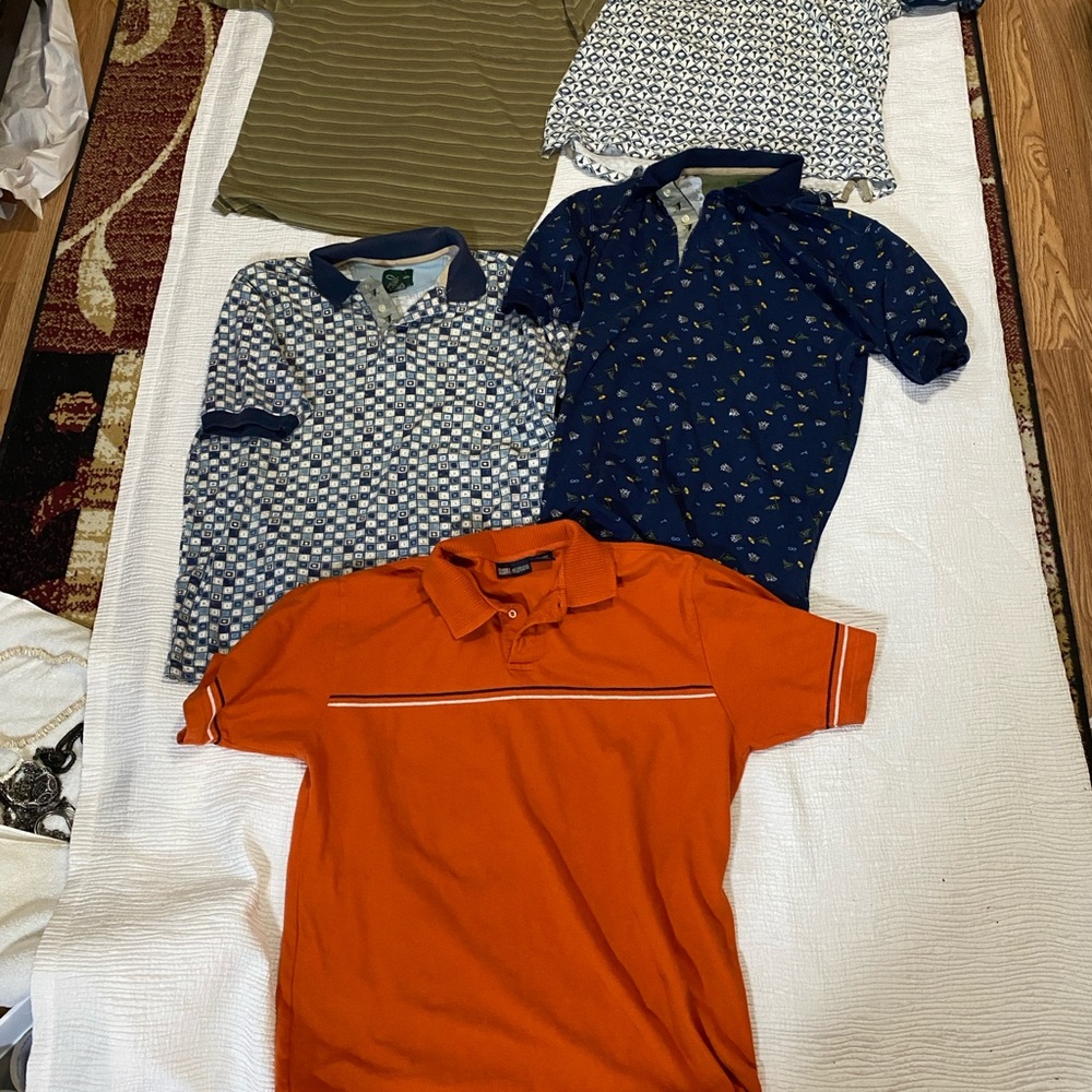 Mens Polo Golf Shirt Lot Catalina, Puritan and Faded Glory size Large lot of 5